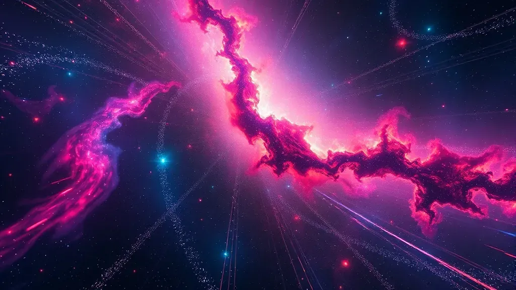 Una representación artística del vasto universo con galaxias infinitas y nebulosas brillantes extendiéndose sin límites en el espacio.