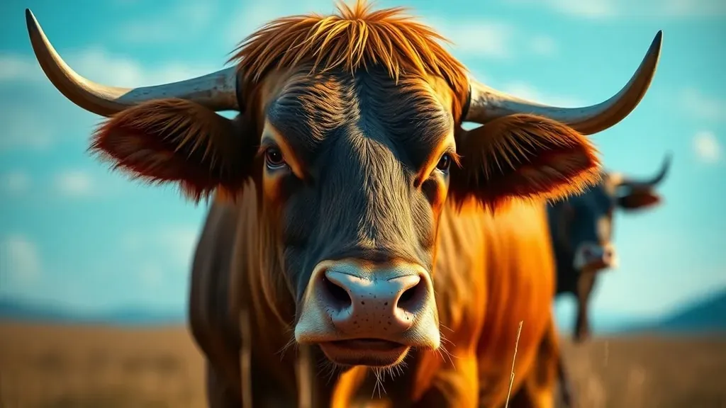 Primer plano de un toro en el campo con aspecto tranquilo, representando la realidad biológica del animal frente a los mitos.
